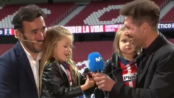  Симеоне во время интервью спел с дочками гимн Атлетико (Видео)