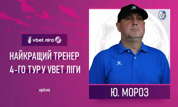 За победу в «морском дерби» наставник Черноморца Мороз признан лучшим тренером четвертого тура УПЛ