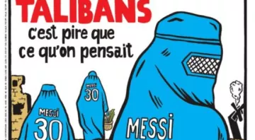 Скандальное французское издание Charlie Hebdo опубликовало карикатуру на Месси и Талибан