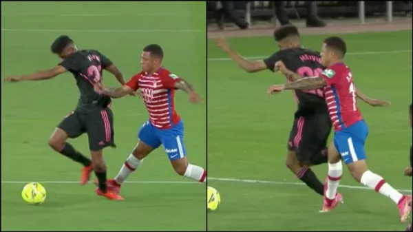 Полузащитник Реала показал рассечение ноги после грубой игры футболиста Гранады (Видео)