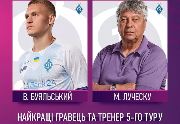 После разгрома Десны Буяльский и Луческу признаны лучшим игроком и тренером пятого тура УПЛ 